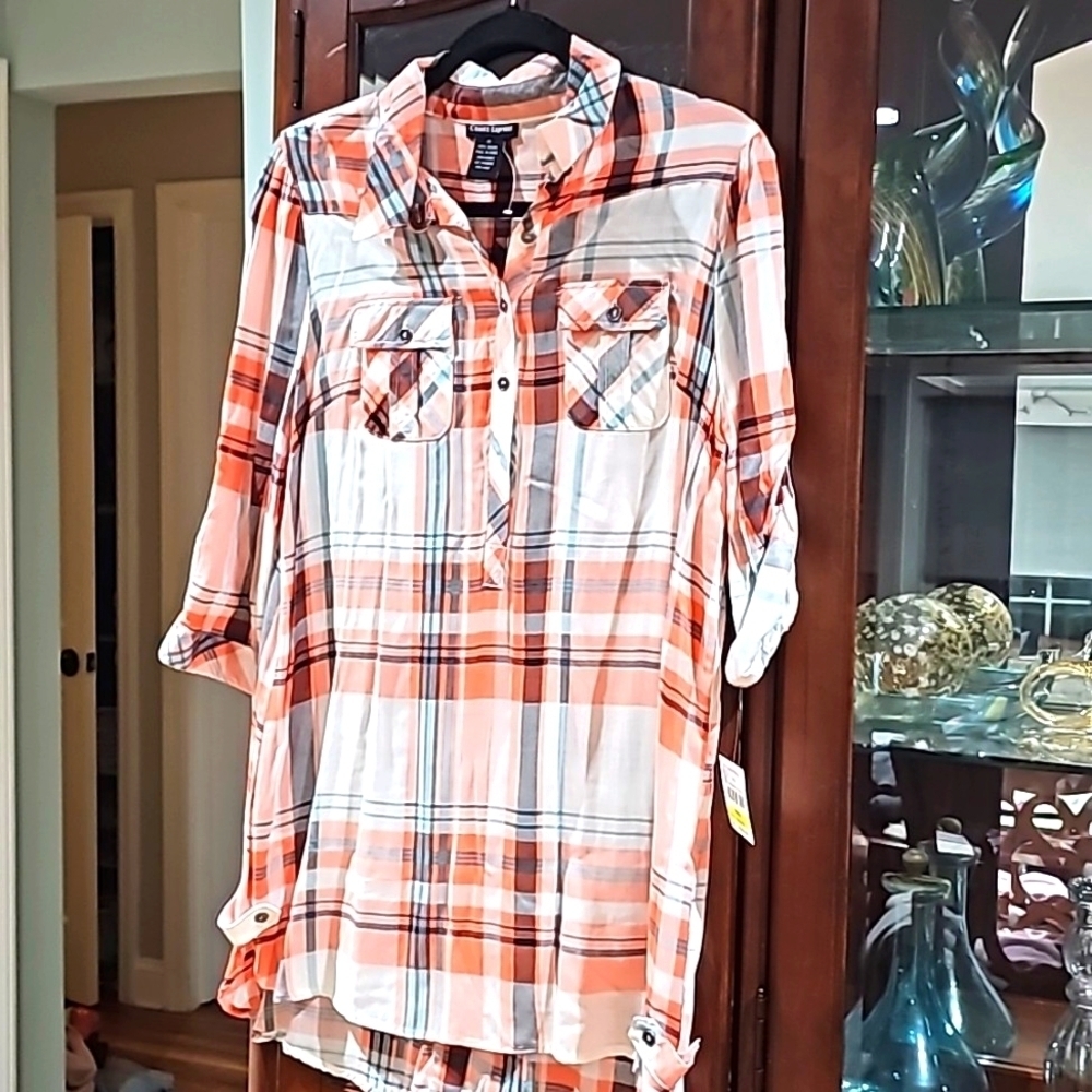 Cotton‎ Express Shirt/Dress Plaid medium nwt